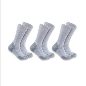 Carhartt Men's Gray Crew Socks - 3 Pack